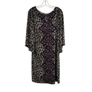 Dana Buchman Sheath Dress Women's Size Medium Mixed Print Knee Length